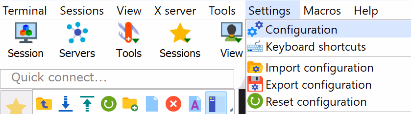 进入MobaXterm设置 进入MobaXterm设置